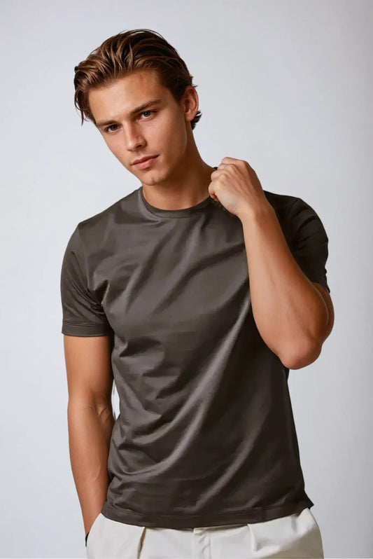 Cotton T-shirt – Brown