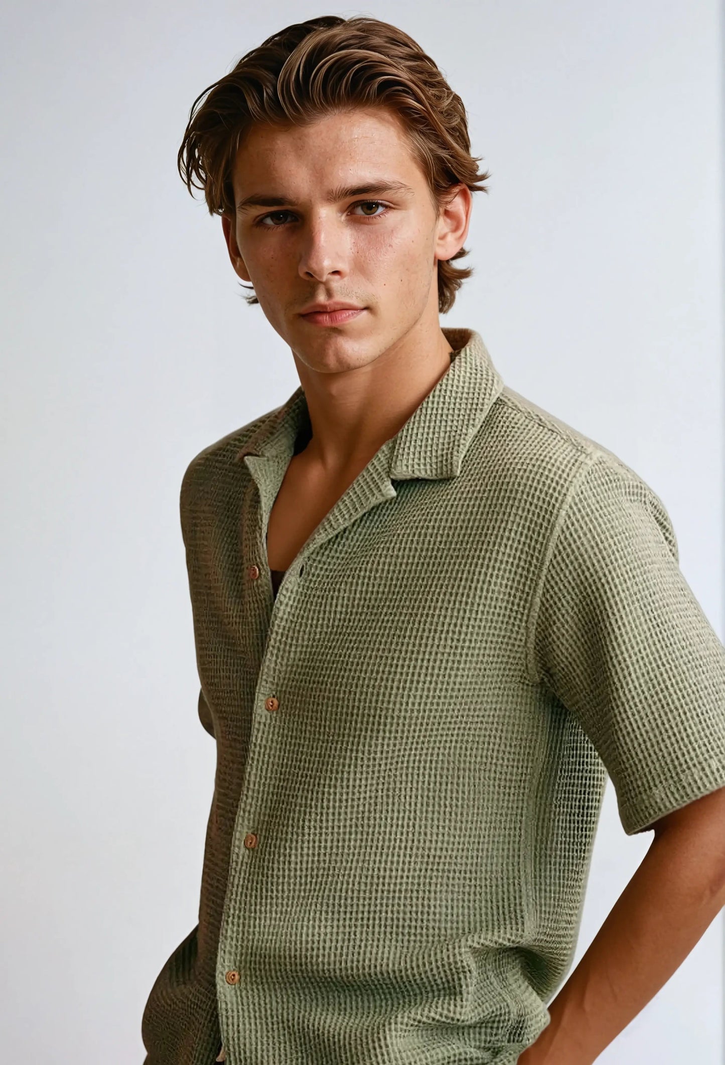 Waffle Shirt – Olive Green